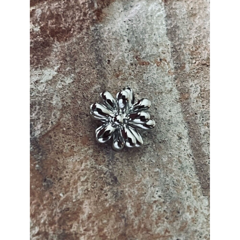 925 Sterling Silver Daisy Flower Charm with Hidden Bail